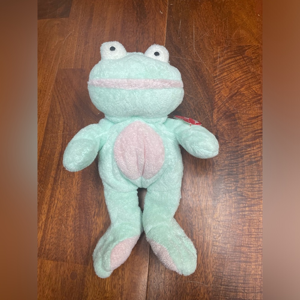 Ty pluffies frog grins 2002